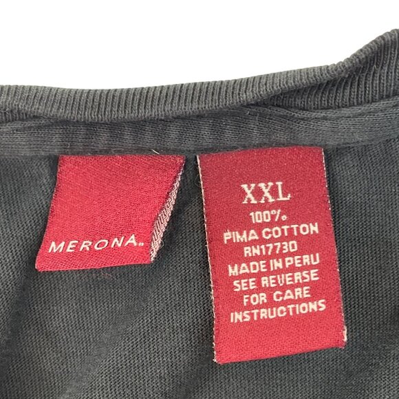 Merona Black Crewneck T-Shirt XXL 100% Pima Cotton Made In Peru Casual Wear 70c - Picture 3 of 5